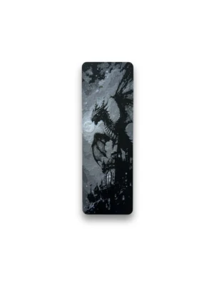 zakładka do książki 3D smok z mrocznym motywem fantasy w czarno-białej kolorystyce